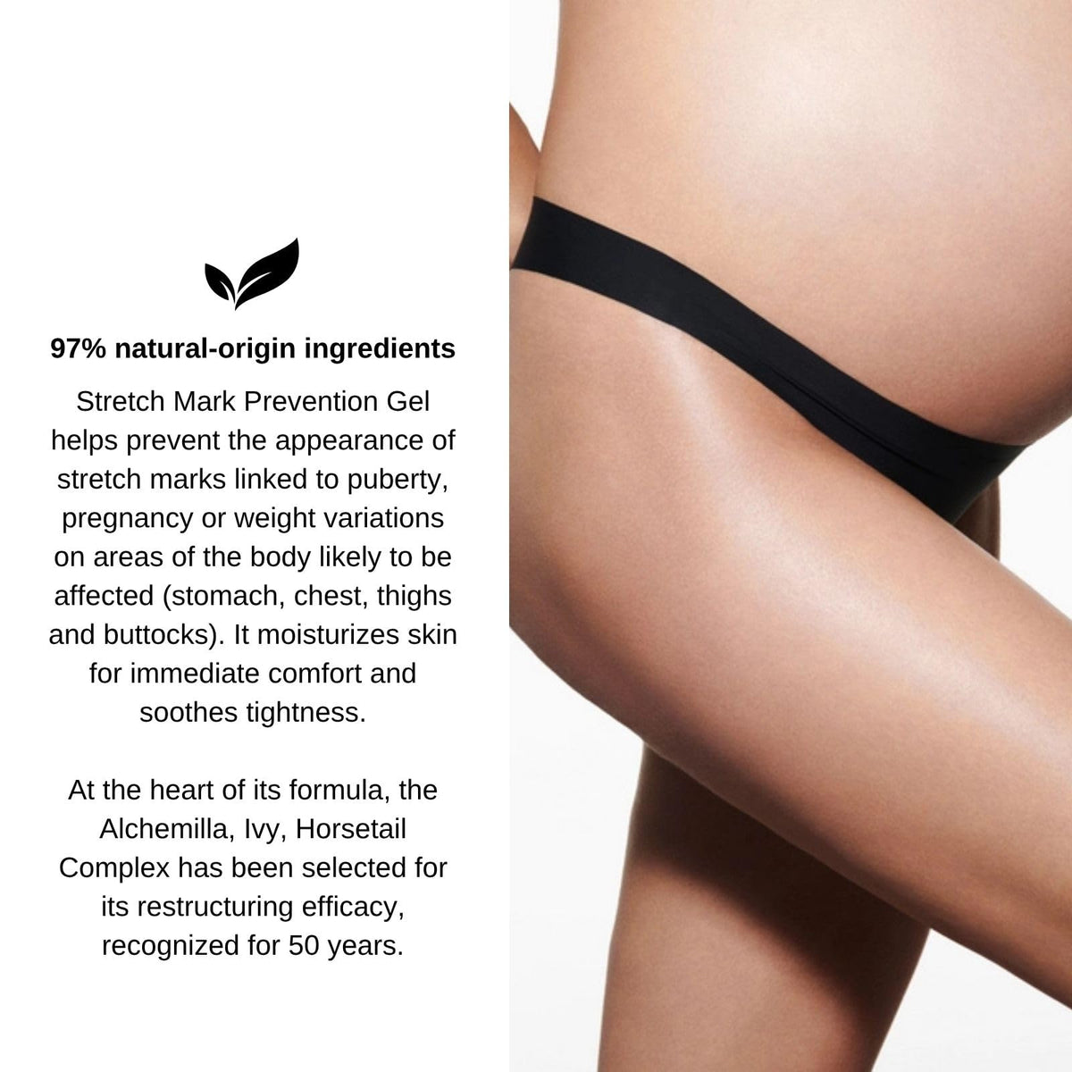 LIERAC unscented stretch mark prevention gel for belly and bust