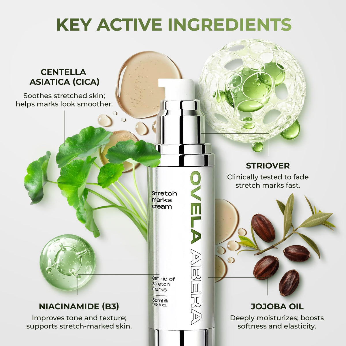 Hypoallergenic pregnancy belly cream for hydration and skin elasticity