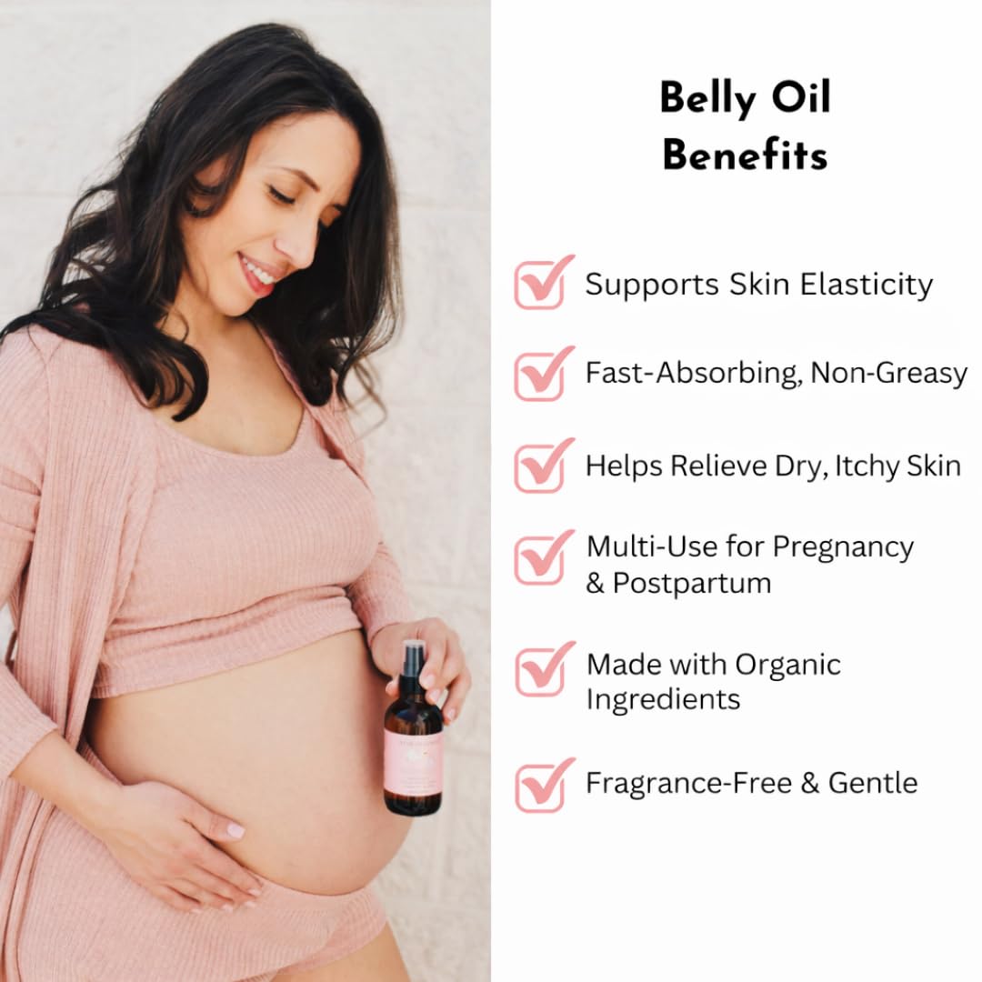 Irene Organics natural stretch mark body oil for postpartum skin tightening