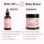 Unscented vitamin E pregnancy bump serum in eco friendly amber glass bottle