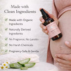 Fast absorbing organic belly oil for soothing itchy pregnancy skin