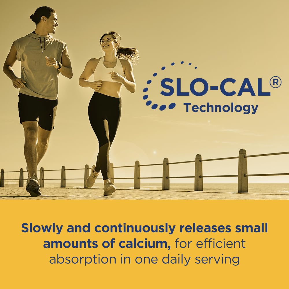 Citracal Slo-Cal technology continuous absorption mechanism illustrated on product packaging