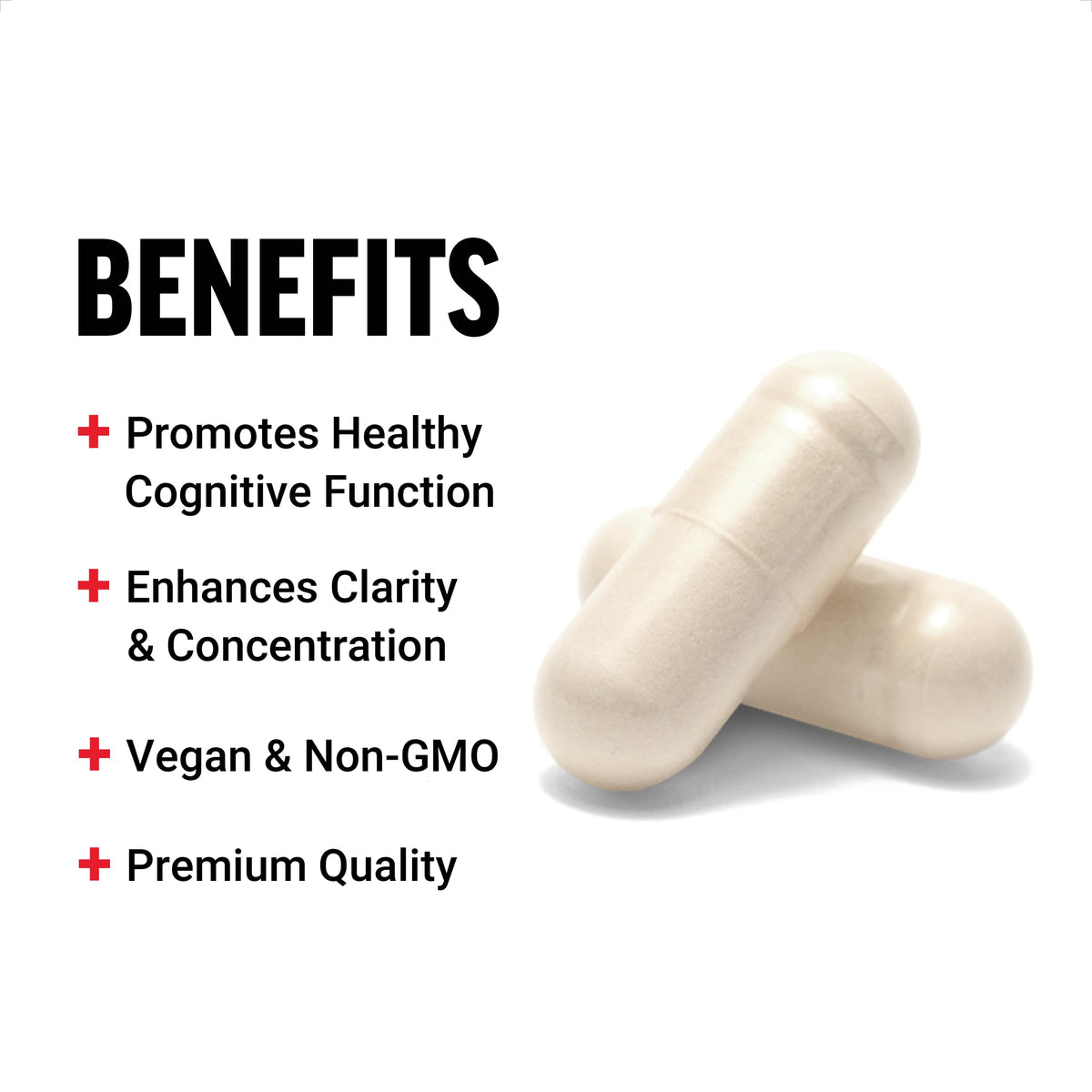 Premium non-GMO vegan DMAE capsules bottle angled packaging view