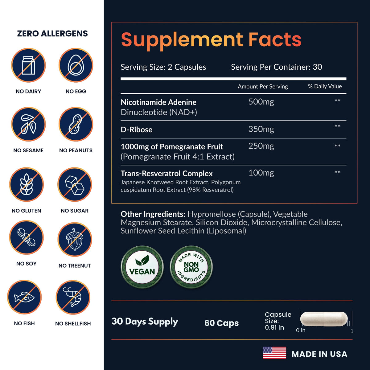 ForestLeaf dietary supplement nutrition facts panel