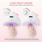Gaoy gel nail dryer in use with sensitive mode activated