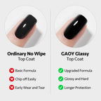 Three bottles of Gaoy clear gel nail products for manicure