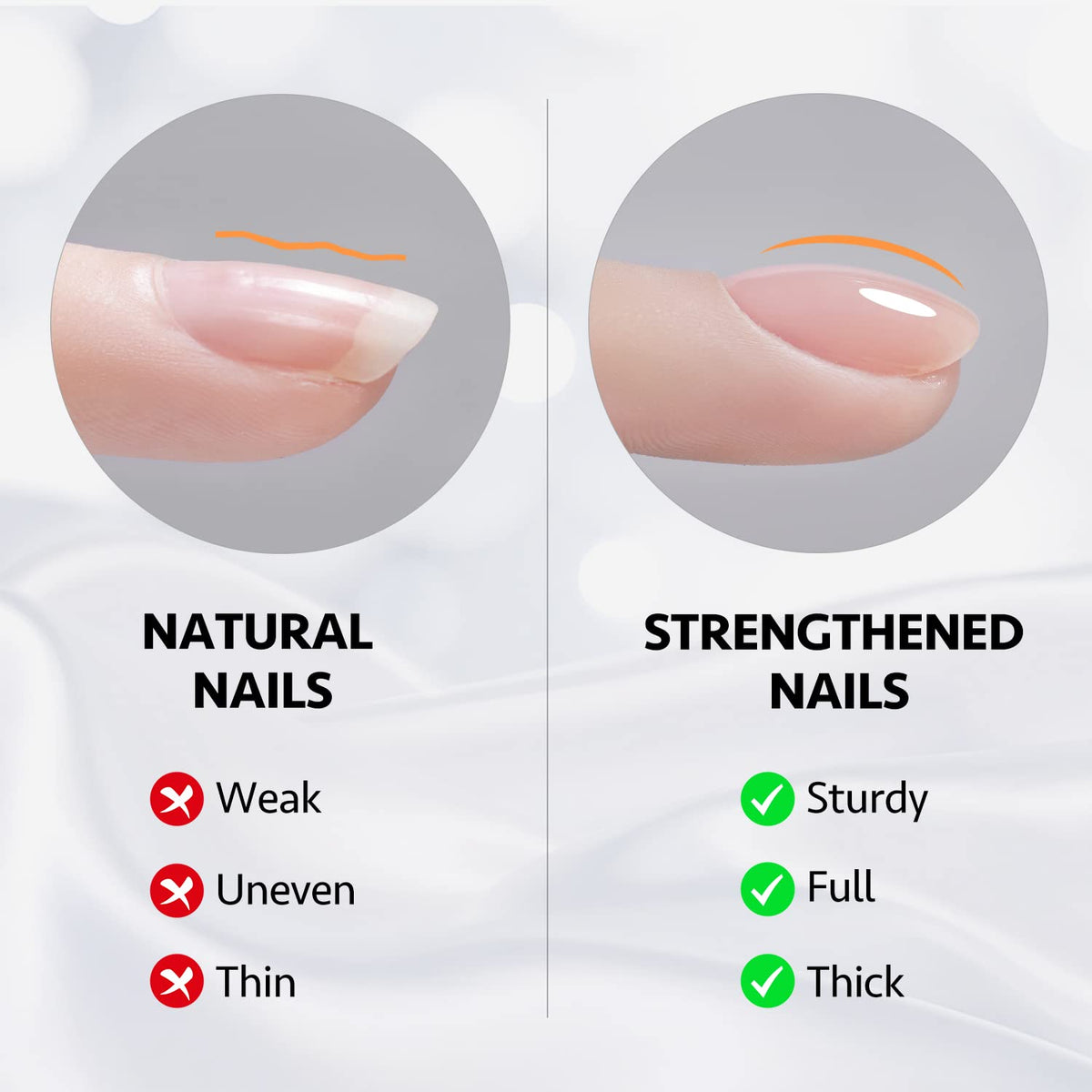 Close up of clear builder gel texture for nail extensions