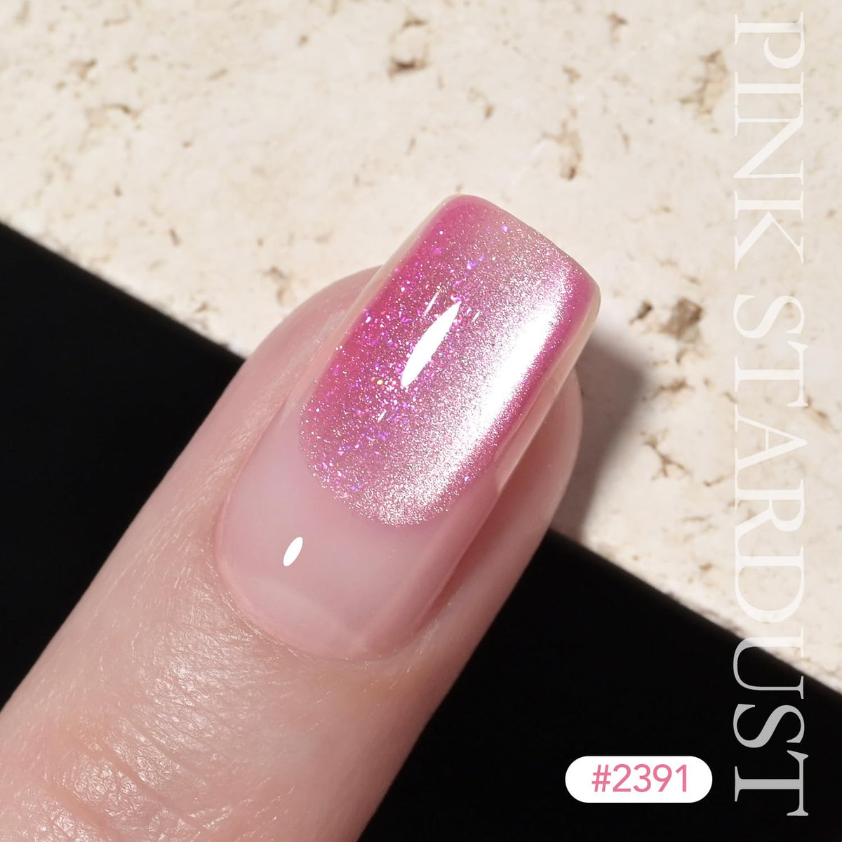 Close up of Gaoy holographic translucent gel texture