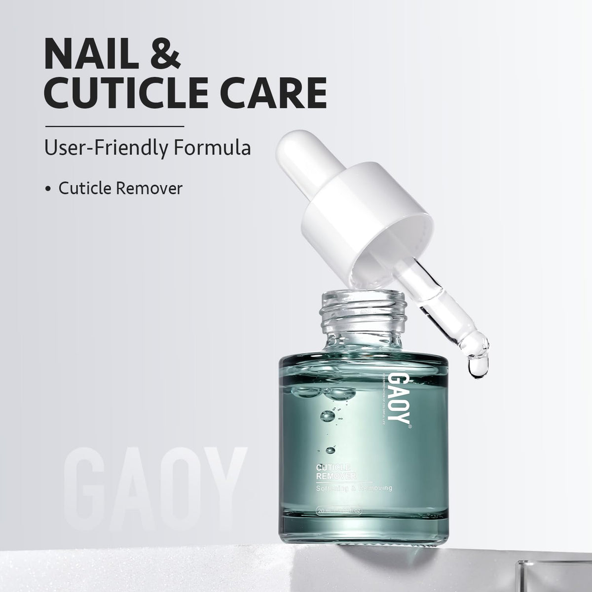 Gaoy 20ml nail softener bottle and branding details