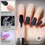 GAOY non-toxic gel nail polish top coat bottle with a matte manicure design representation.