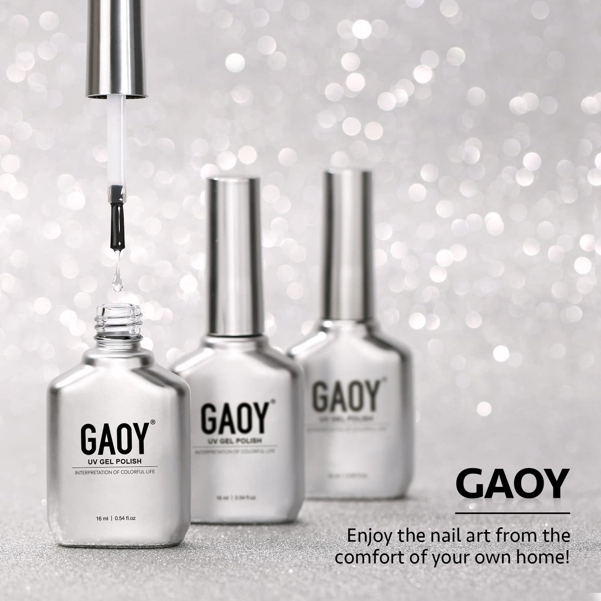 GAOY matte finish top coat container showcasing the premium long-lasting resin formula design.
