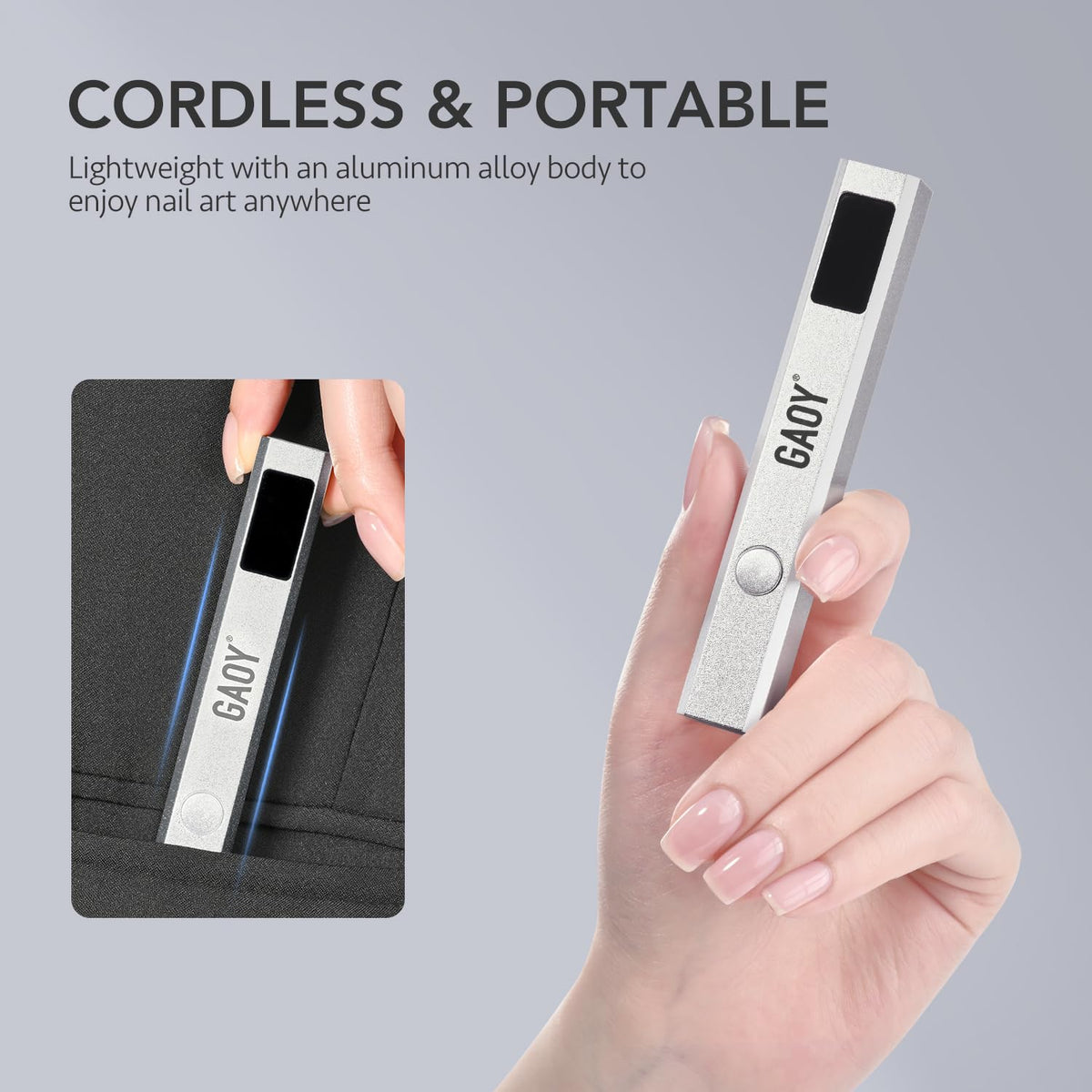 GAOY professional mini nail light kit with the product packaging box