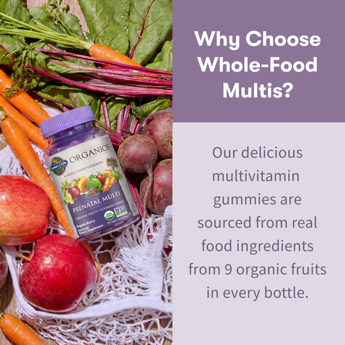 USDA Organic and Non-GMO verification labels on bottle