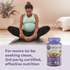 Garden of Life prenatal supplement bottle with berry flavor highlight