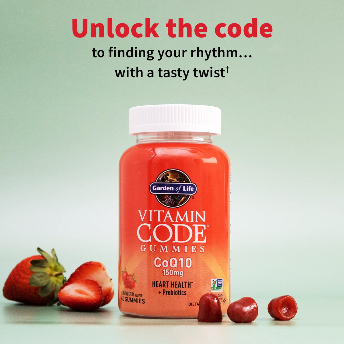 Garden of Life Vitamin Code CoQ10 sixty gummies nutritional facts and ingredients label