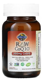 Garden of Life non GMO certified vegan raw coenzyme Q10 supplement side panel information