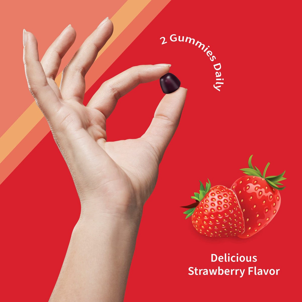 Garden of Life Coenzyme Q10 strawberry gummies bottle display for health conscious adults