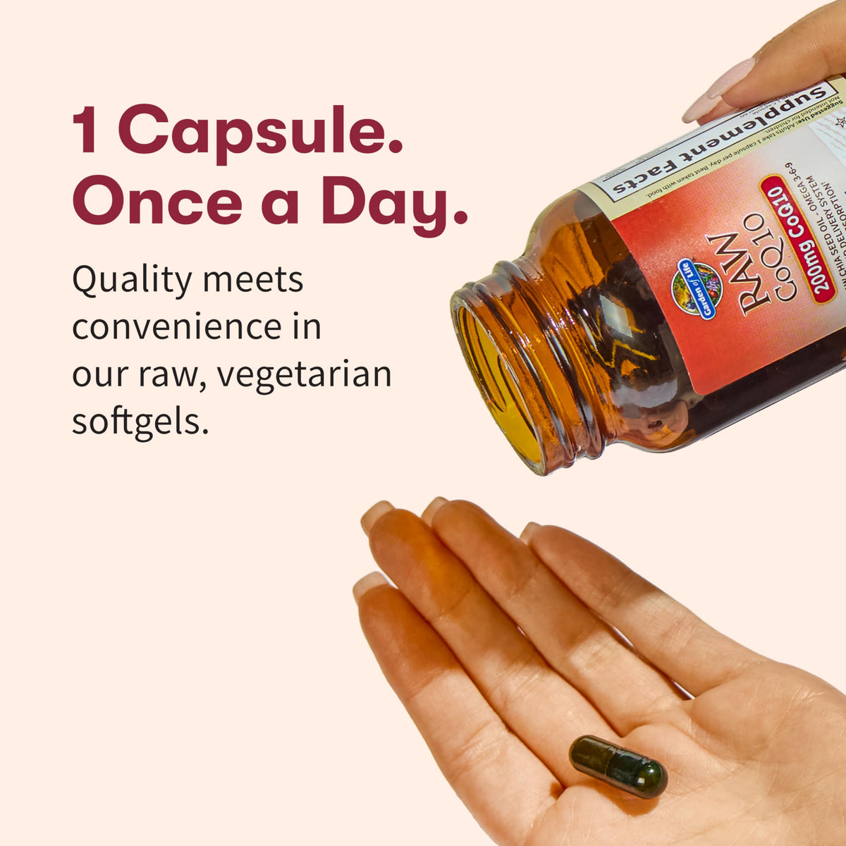 Garden of Life probiotics and cellular energy support health supplement secure seal cap view