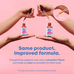 JoySpring Genius Drops liquid supplement bottle with dropper cap exposed showing clear herbal formula