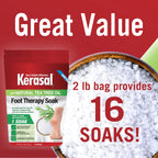 Back label of Kerasal Foot Therapy Soak displaying ingredients list and usage directions.