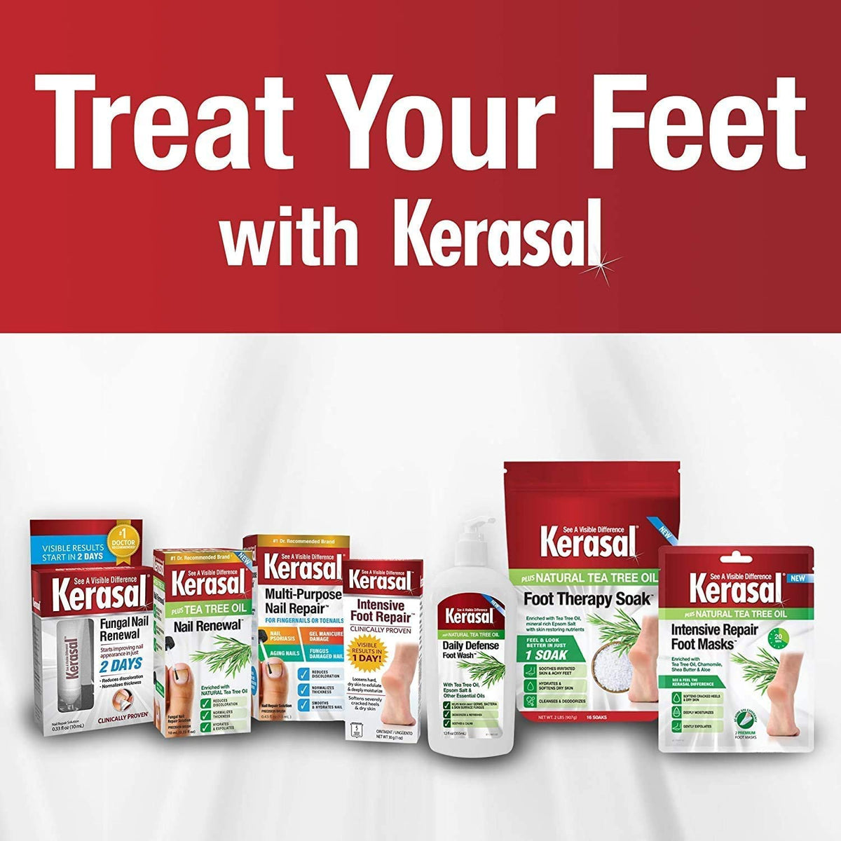 Kerasal imported foot bath therapy bag showing the brand logo and professional formulation details.
