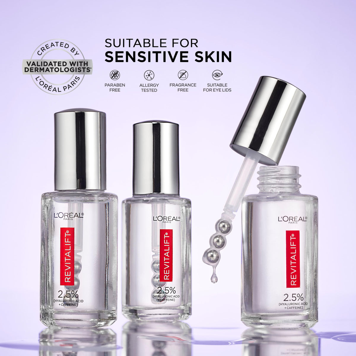 Back of packaging showing ingredients for L'Oreal eye serum