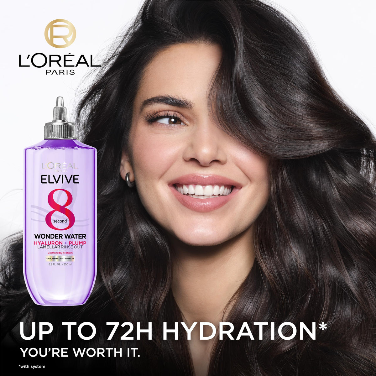 Back label of L'Oreal Paris Elvive Hyaluron Plump treatment