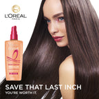 L'Oreal Elvive Dream Lengths 100ml bottle highlighting vegetal keratin and cocoa butter benefits.