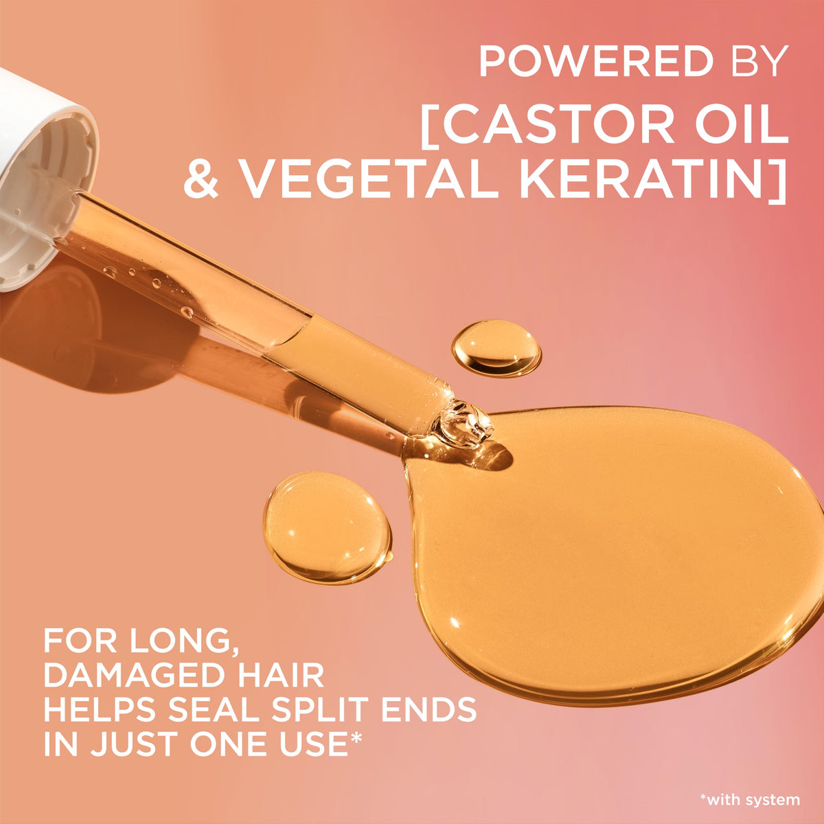 L'Oreal Paris leave in heat protectant hair serum bottle on a clean background.