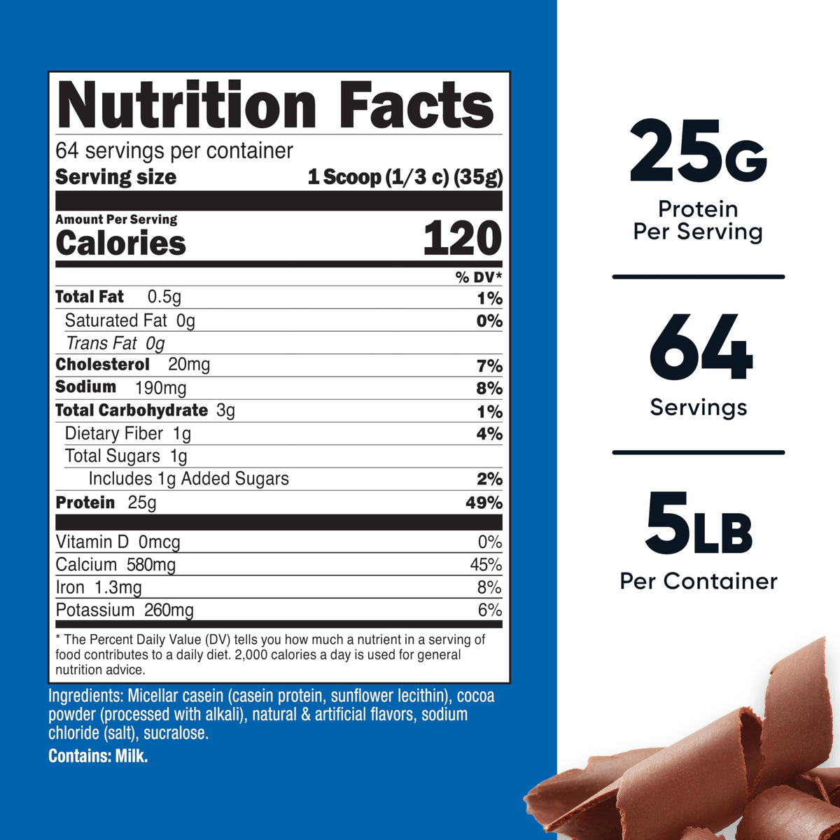 Nutricost Micellar Casein Chocolate flavor supplement packaging