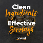 Close up of authentic Nutricost noni vegetarian capsules highlighting pullulan safe formulation