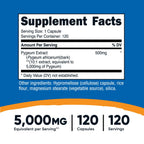 Nutricost Pygeum African plum tree bark extract dietary supplement supplement facts label view