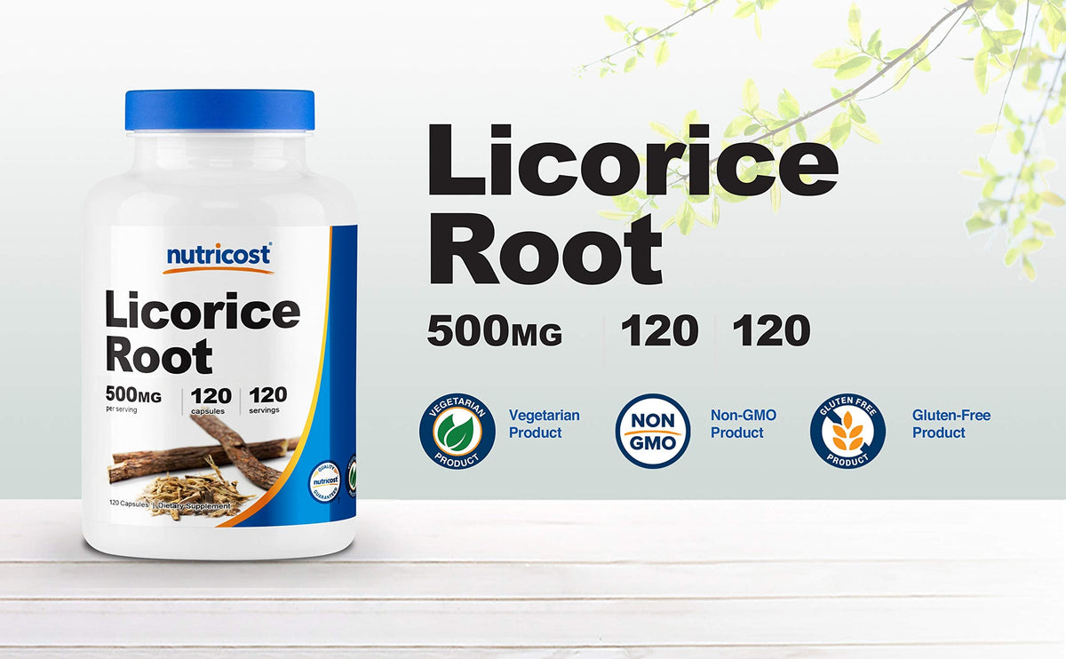 Side view of Nutricost 120 capsules digestive support bottle