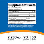 Nutricost Haritaki dietary supplement nutritional facts label
