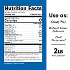 Nutricost Sodium Citrate Powder back label showing ingredients and product specifications