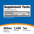 Nutricost pure unflavored electrolyte supplement tub showing supplement facts and ingredient list