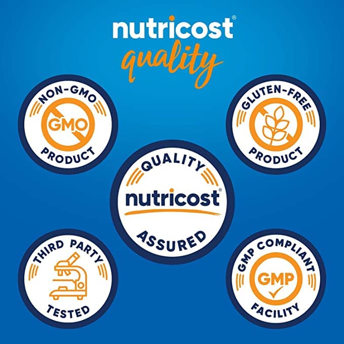 Back label of Nutricost garlic oil extract 1000mg detailing ingredients and directions