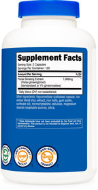 Authentic Nutricost Panax Ginseng 240 capsule bottle
