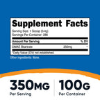 Nutricost unflavored cognitive support powder nutrition facts panel close up