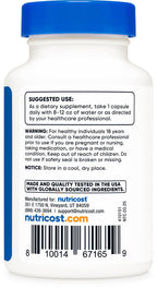 Nutricost antioxidant health supplement packaging illustrating third-party tested seal