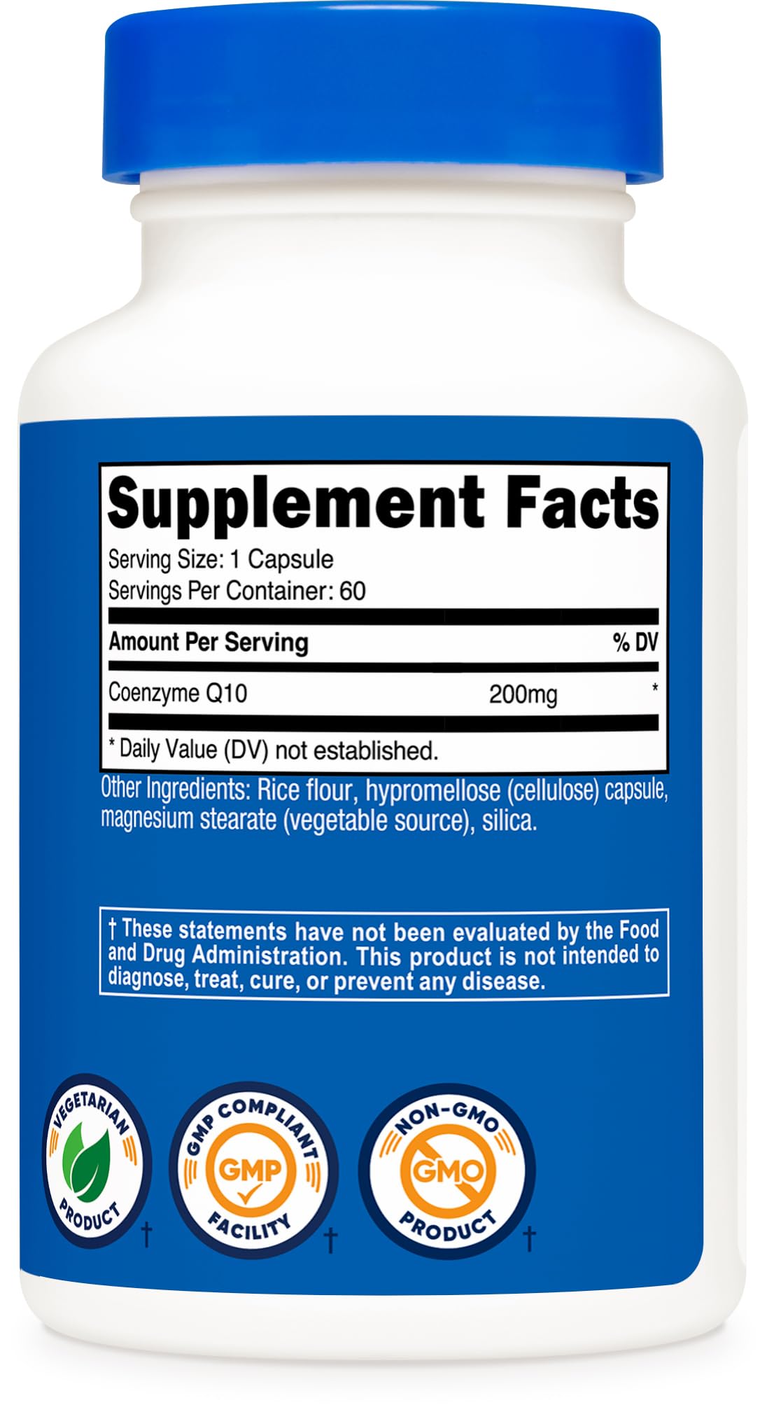 Authentic USA imported Nutricost CoQ10 daily wellness supplement container
