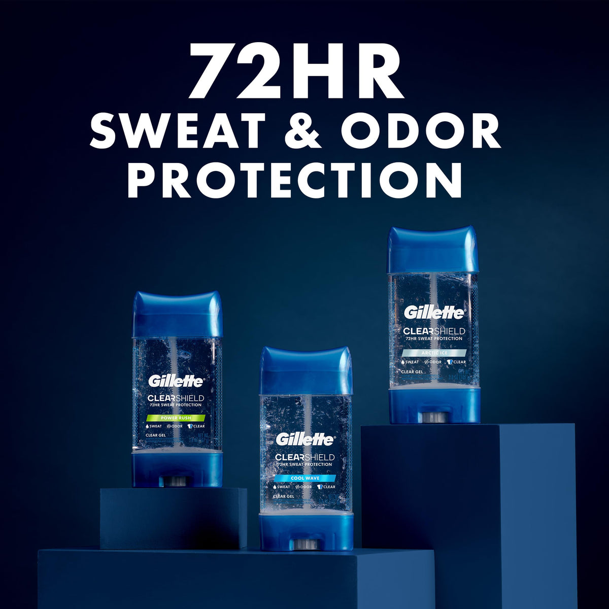 Gillette anti white mark technology deodorant stick displaying back label application instructions