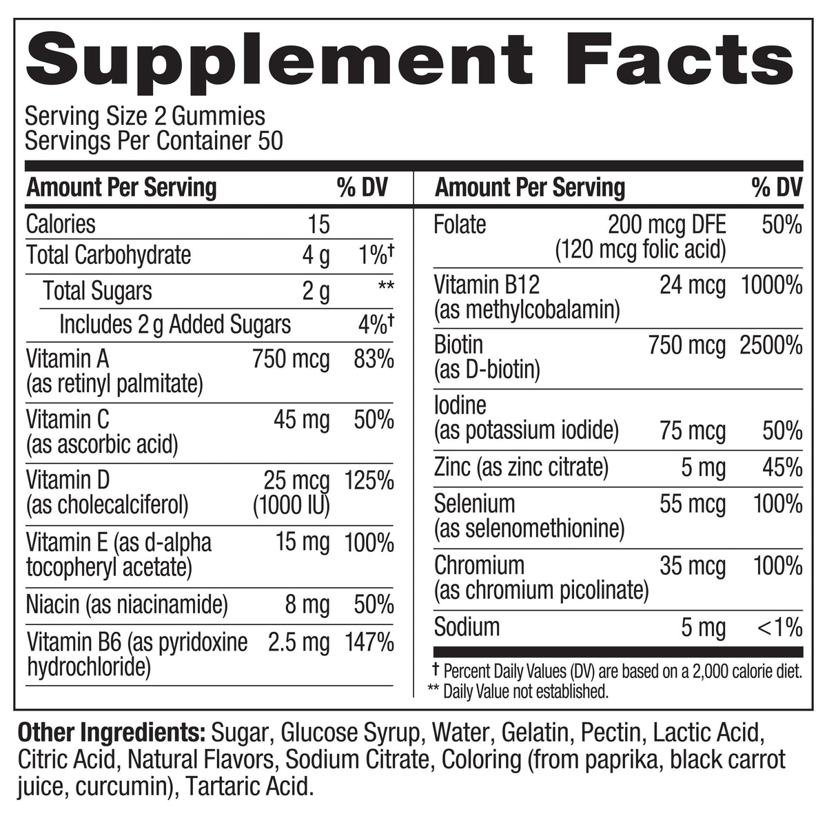 OLLY daily health supplement for teenage girls containing biotin zinc and essential B vitamins.