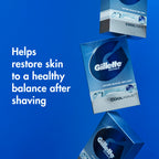 Gillette sensitive skin aftershave bottle displayed on a clean background