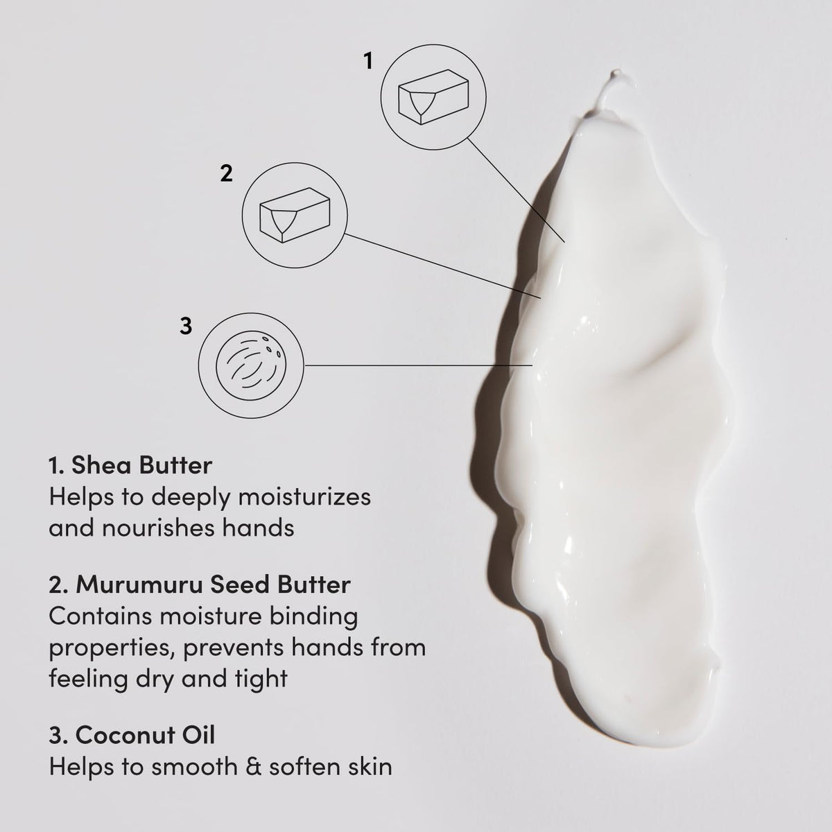 OUAI deep moisturizing hand treatment with shea butter three ounce size product shot