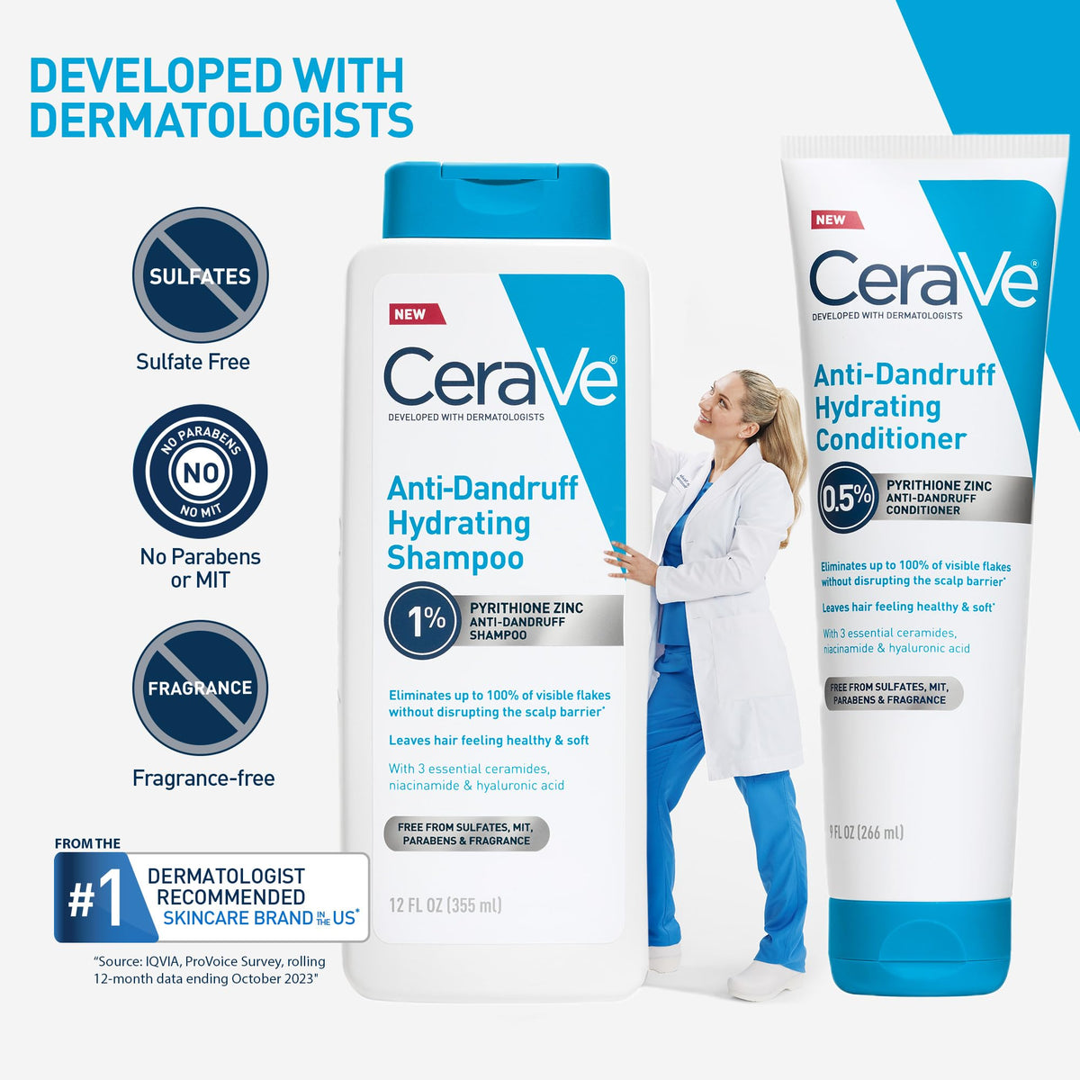 Close up of the pump mechanism and texture overview of the CeraVe hydrating shampoo