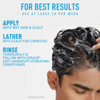 CeraVe anti-dandruff treatment product range showcase with hydrating skin identical ceramides logo