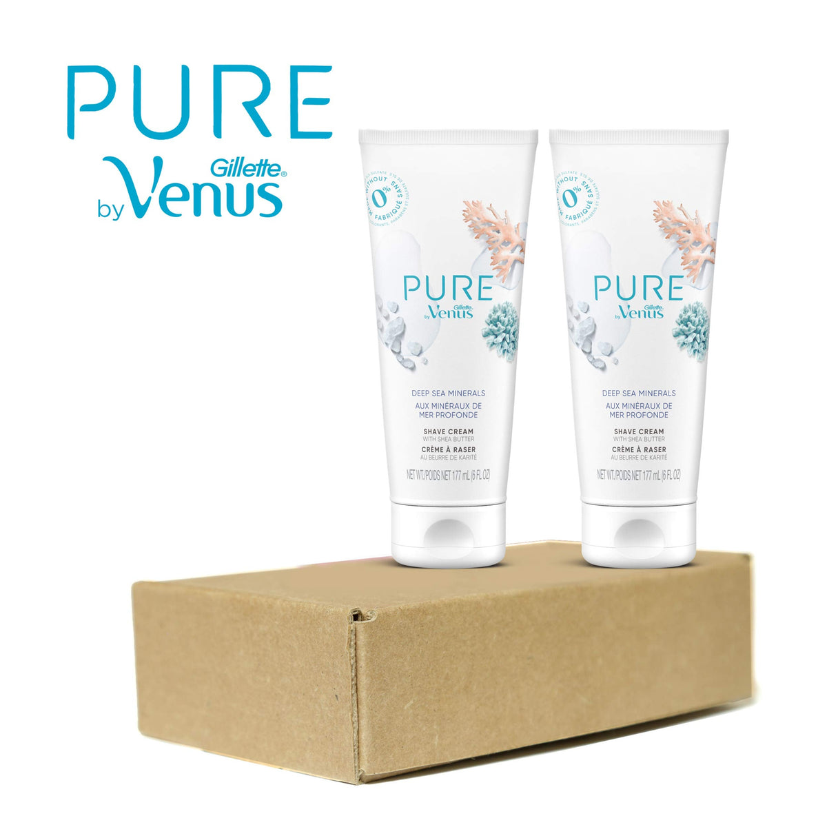Gillette Venus PURE protective shave gel with shea butter packaging details