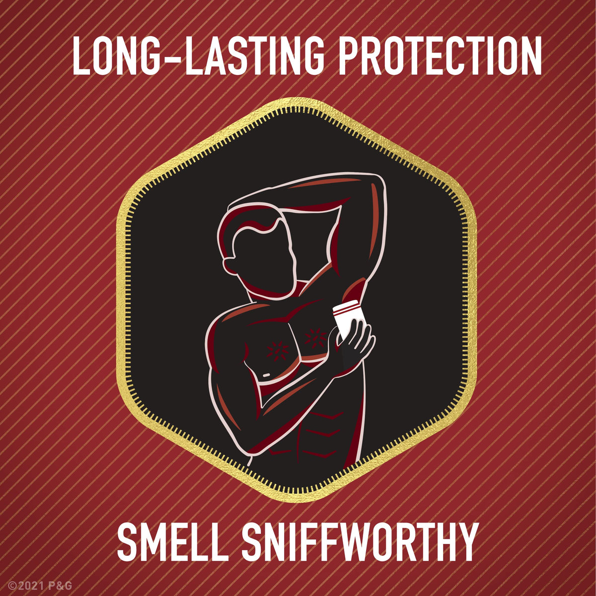 Top view of Old Spice original scent mens deodorant solid stick with protective cap removed.