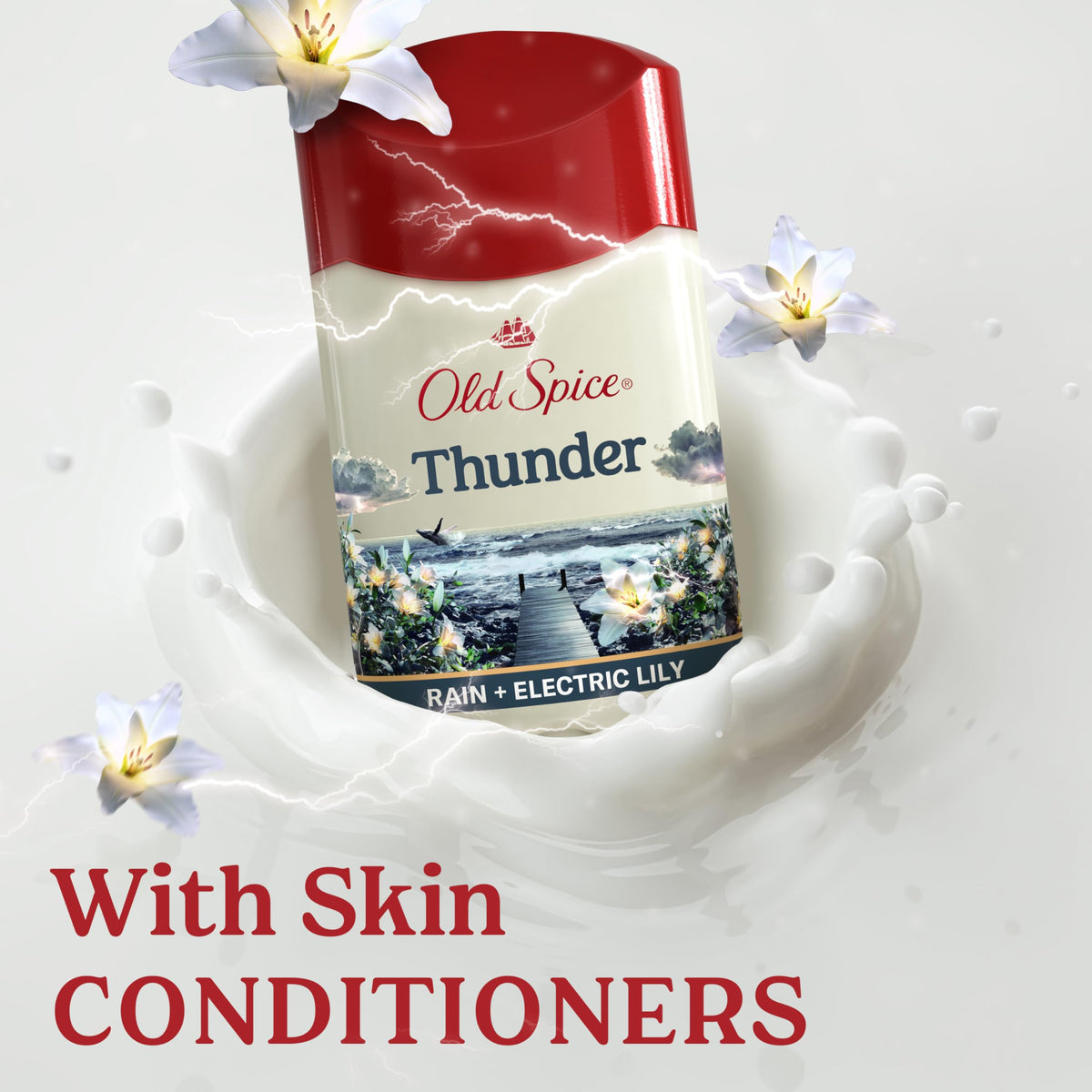 Side profile of imported Old Spice deodorant stick